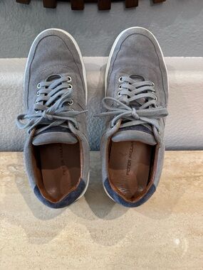 Peter Millar Gray Suede Lace-Up Men's Sneakers